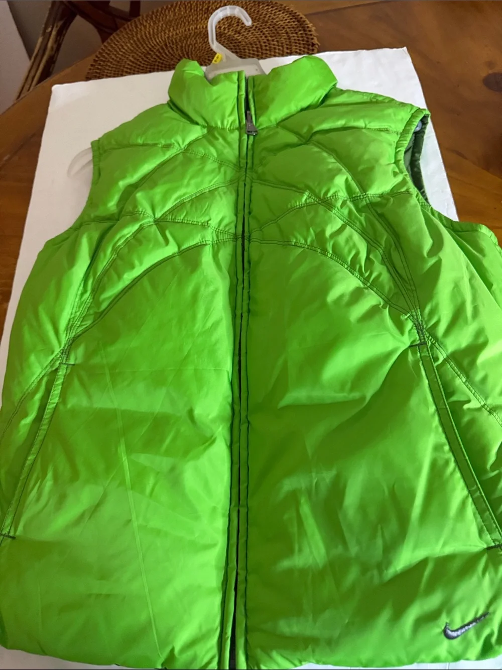 Nike Green reversible duck down filled Puffer Vest